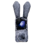 Folding Phone Case for Samsung Galaxy Z Flip7 FE 5G / Z Flip6 5G Fluffy Rabbit Ears Acrylic Cover