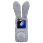 Folding Phone Case for Samsung Galaxy Z Flip7 FE 5G / Z Flip6 5G Fluffy Rabbit Ears Acrylic Cover