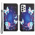 For Samsung Galaxy A52 4G / 5G / A52s 5G Pattern Printing Stand Wallet Cover Cross Texture PU Leather Anti-drop Phone Case