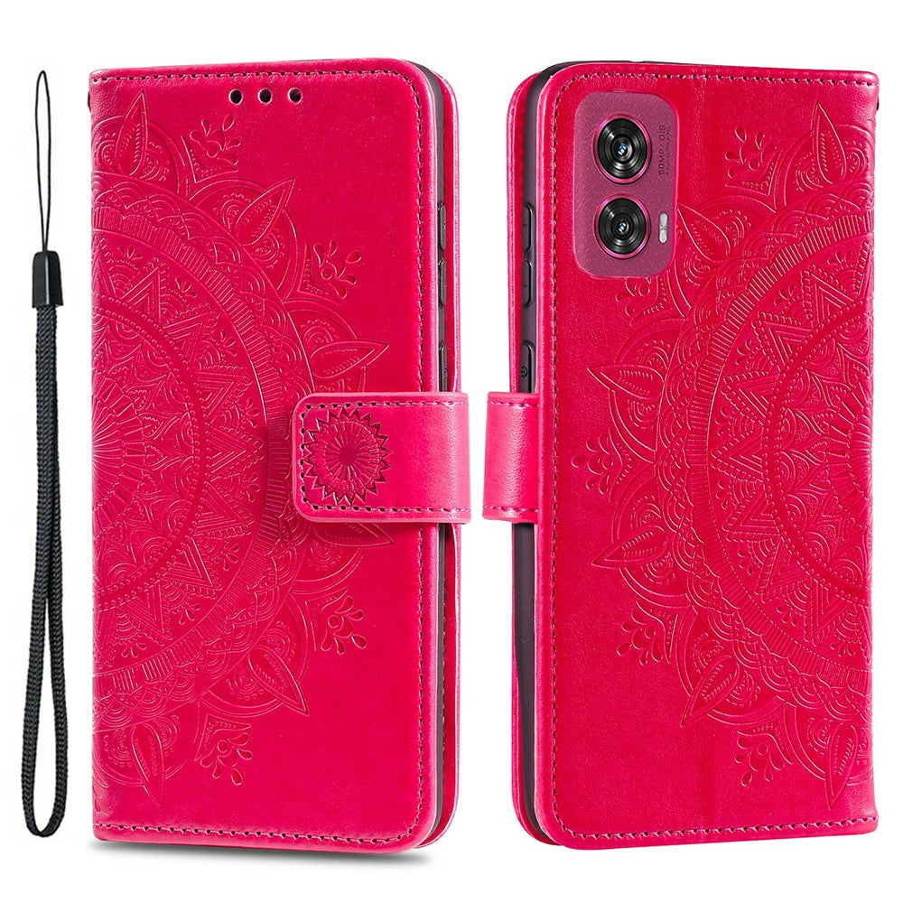 Til Motorola Edge 50 Fusion 5G Pung Etui Mandala Blomst Læder Telefoncover