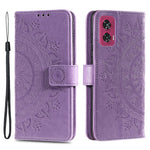 Til Motorola Edge 50 Fusion 5G Pung Etui Mandala Blomst Læder Telefoncover
