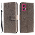 Til Motorola Edge 50 Fusion 5G Pung Etui Mandala Blomst Læder Telefoncover