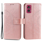 Til Motorola Edge 50 Fusion 5G Pung Etui Mandala Blomst Læder Telefoncover