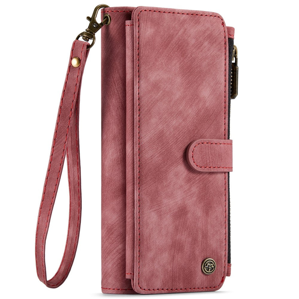 For Samsung Galaxy Z Fold6 5G Phone Cases with Strap CASEME C30 Zipper Multiple Card Holder PU Leather Cover