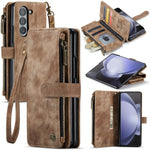 For Samsung Galaxy Z Fold6 5G Phone Cases with Strap CASEME C30 Zipper Multiple Card Holder PU Leather Cover
