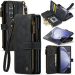 For Samsung Galaxy Z Fold6 5G Phone Cases with Strap CASEME C30 Zipper Multiple Card Holder PU Leather Cover