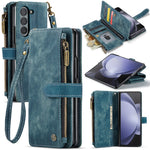 For Samsung Galaxy Z Fold6 5G Phone Cases with Strap CASEME C30 Zipper Multiple Card Holder PU Leather Cover