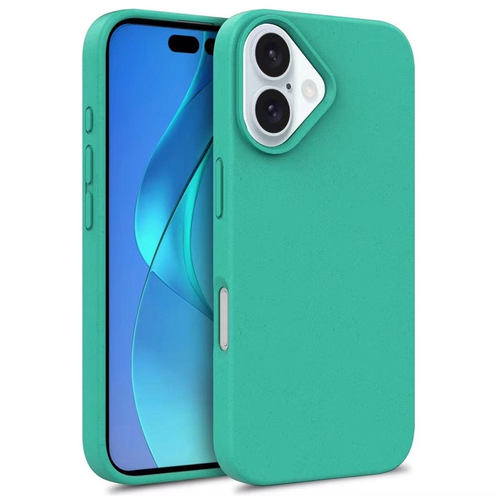 For iPhone 16 Case Biodegradable Wheat Straw TPU Phone Cover Eco Friendly Zero Waste