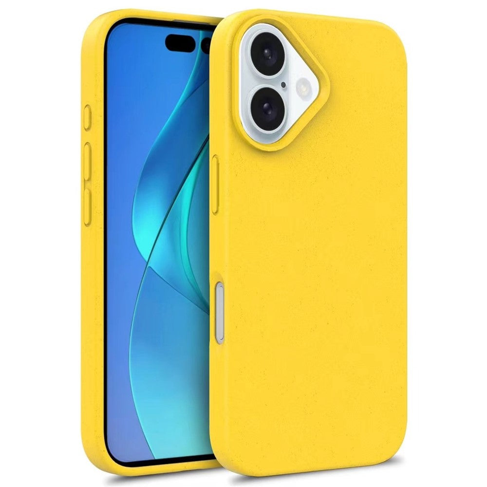 For iPhone 16 Case Biodegradable Wheat Straw TPU Phone Cover Eco Friendly Zero Waste