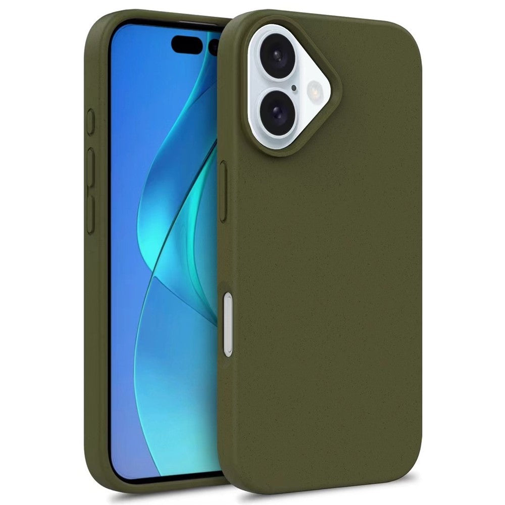 For iPhone 16 Case Biodegradable Wheat Straw TPU Phone Cover Eco Friendly Zero Waste