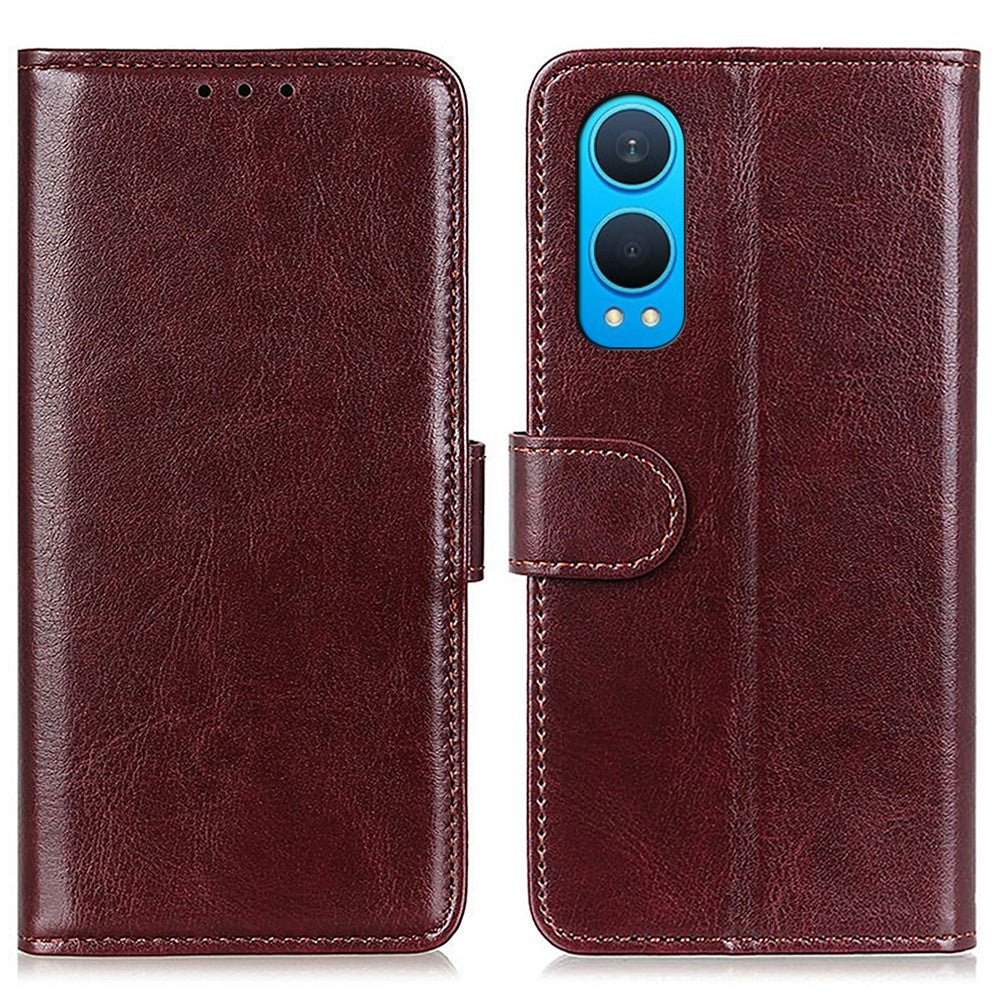 For OnePlus Nord CE4 Lite 5G / Oppo K12x 5G (China) Wallet Case PU Leather Crazy Horse Texture Phone Cover