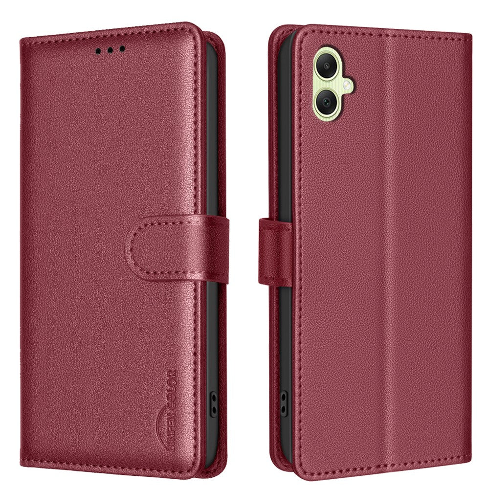 BINFEN COLOR BF32 For Samsung Galaxy A05 4G Case RFID Blocking Card Slots Leather Cover