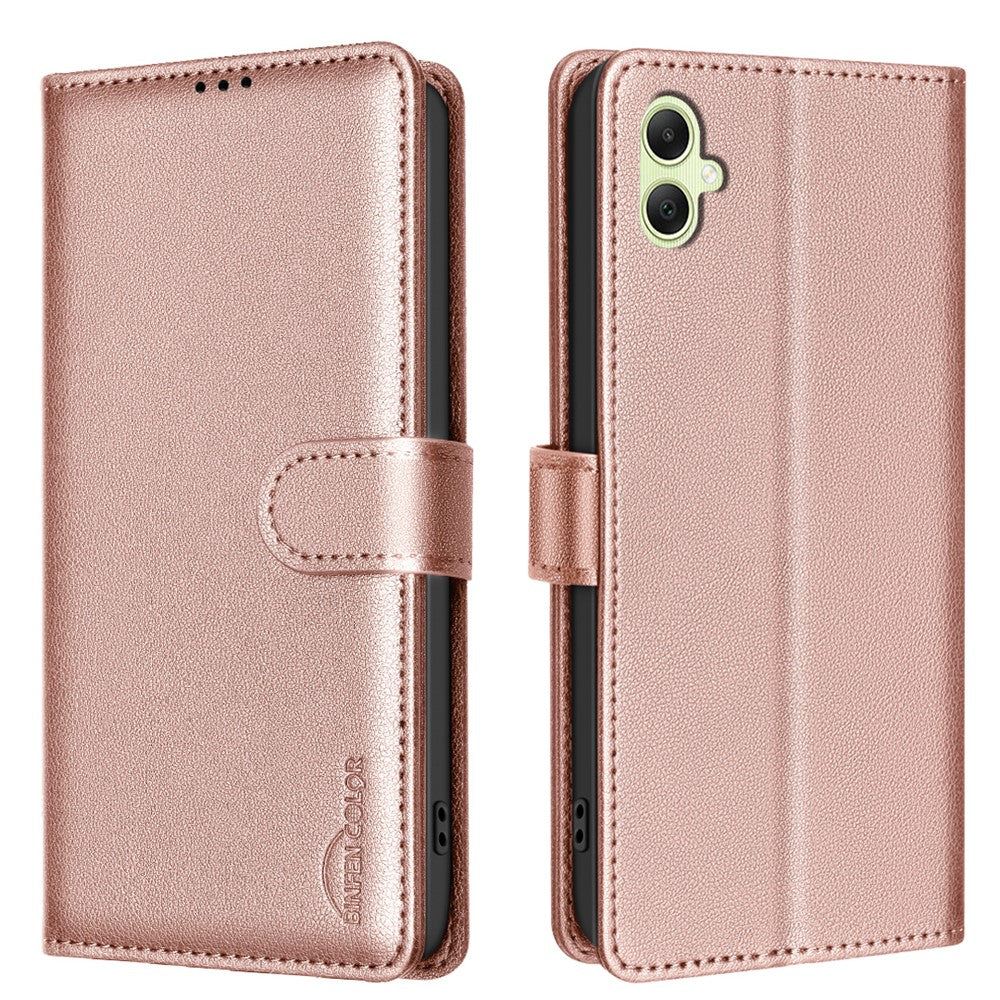 BINFEN COLOR BF32 For Samsung Galaxy A05 4G Case RFID Blocking Card Slots Leather Cover