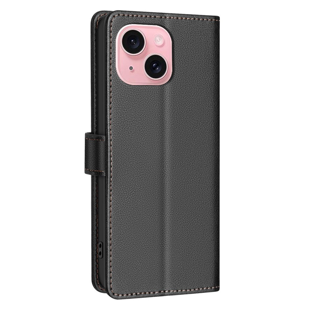 BINFEN COLOR BF32 For iPhone 13 / 14 Case RFID Blocking Litchi Texture Leather Cover