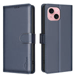 BINFEN COLOR BF32 For iPhone 13 / 14 Case RFID Blocking Litchi Texture Leather Cover