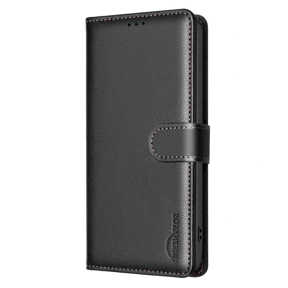 BINFEN COLOR BF32 For iPhone 12 / 12 Pro Phone Case Litchi Texture RFID Blocking Leather Phone Cover