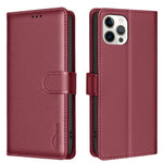 BINFEN COLOR BF32 For iPhone 12 / 12 Pro Phone Case Litchi Texture RFID Blocking Leather Phone Cover