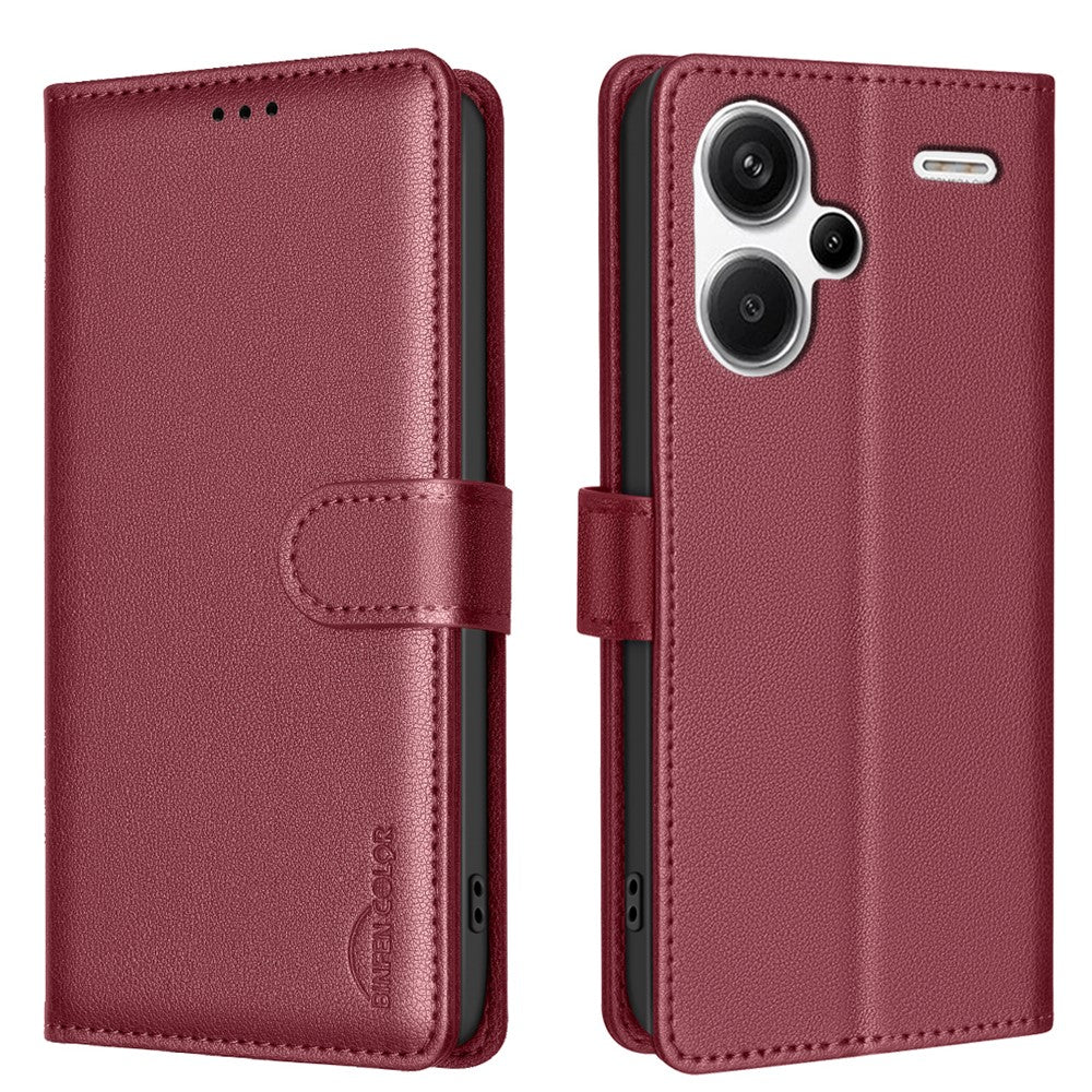 BINFEN COLOR BF32 For Xiaomi Redmi Note 13 Pro+ 5G Litchi Texture Flip Case Leather Phone Cover
