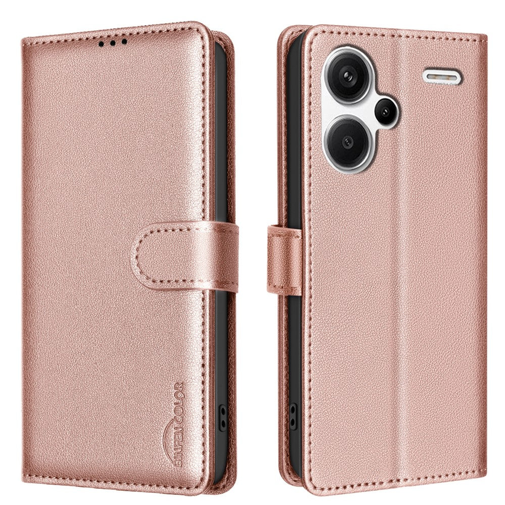 BINFEN COLOR BF32 For Xiaomi Redmi Note 13 Pro+ 5G Litchi Texture Flip Case Leather Phone Cover