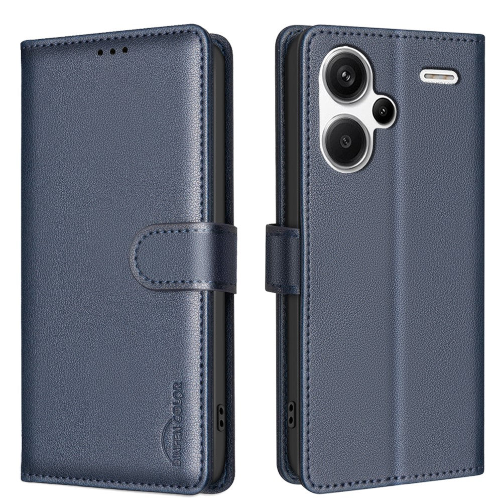 BINFEN COLOR BF32 For Xiaomi Redmi Note 13 Pro+ 5G Litchi Texture Flip Case Leather Phone Cover