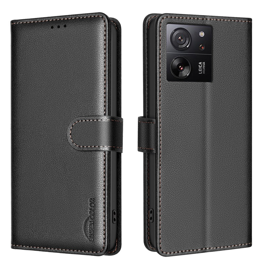 BINFEN COLOR BF32 For Xiaomi 13T / 13T Pro / Redmi K60 Ultra Leather Case RFID Blocking Card Slots