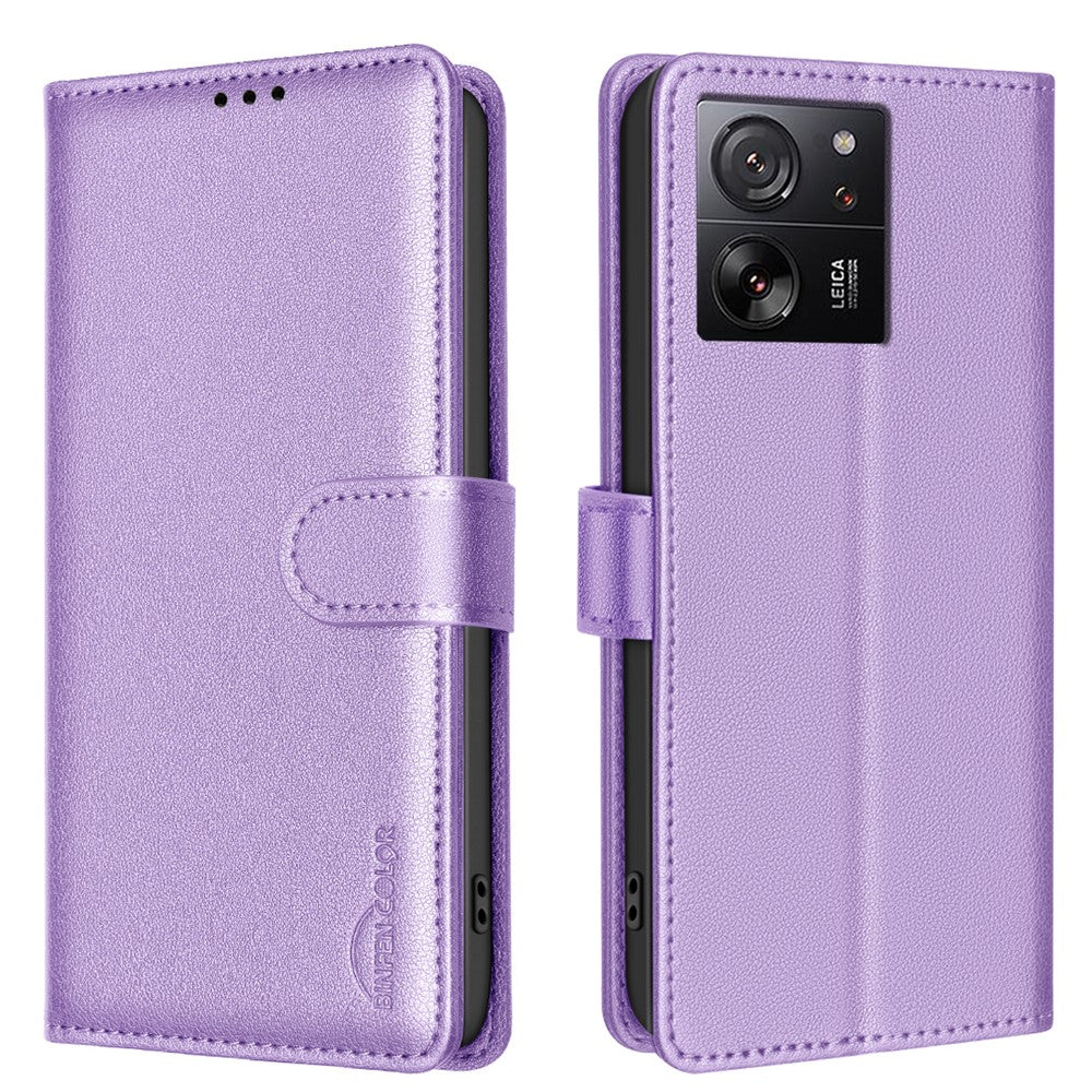 BINFEN COLOR BF32 For Xiaomi 13T / 13T Pro / Redmi K60 Ultra Leather Case RFID Blocking Card Slots