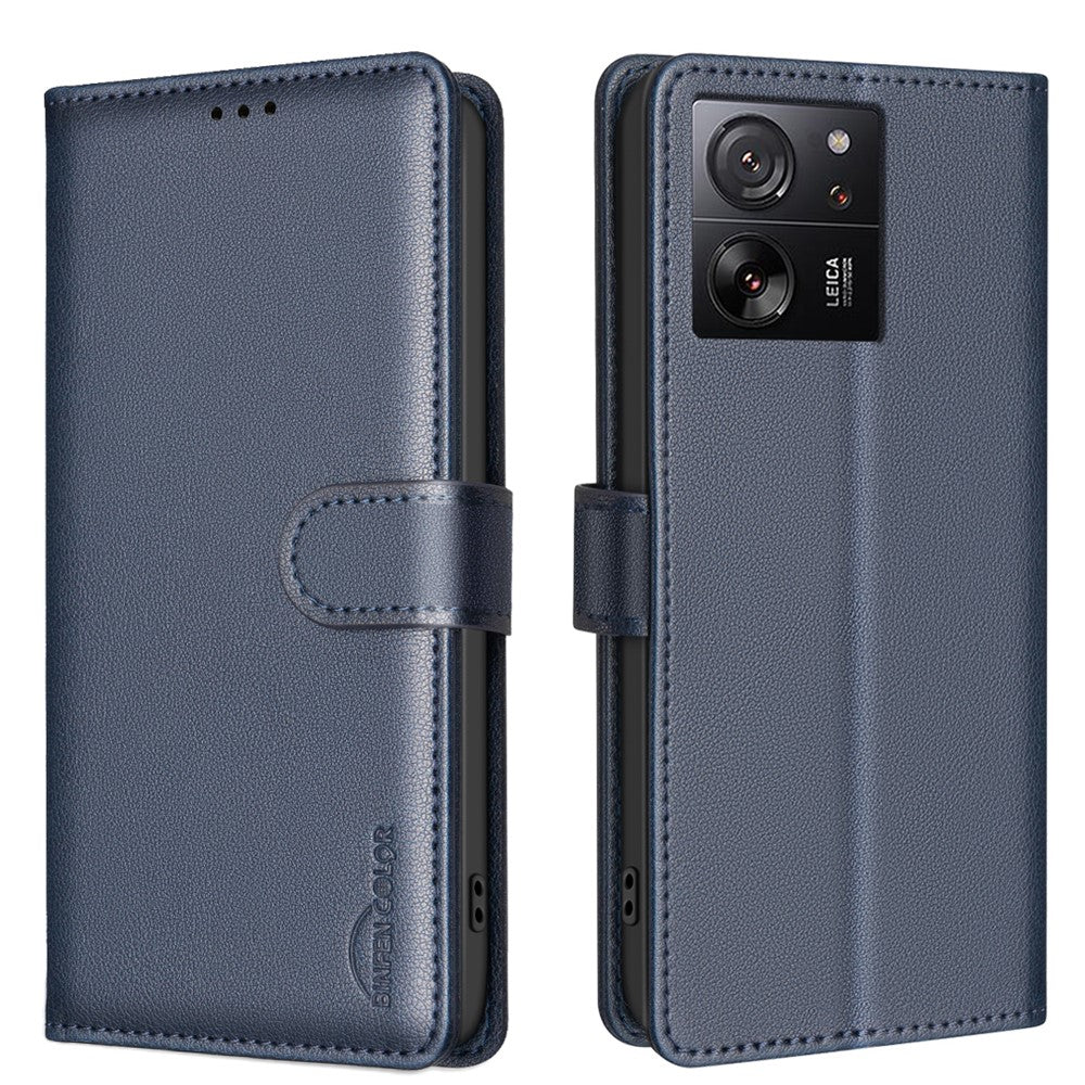 BINFEN COLOR BF32 Läderfodral för Xiaomi 13T / 13T Pro / Redmi K60 Ultra RFID-blockerande kortplatser