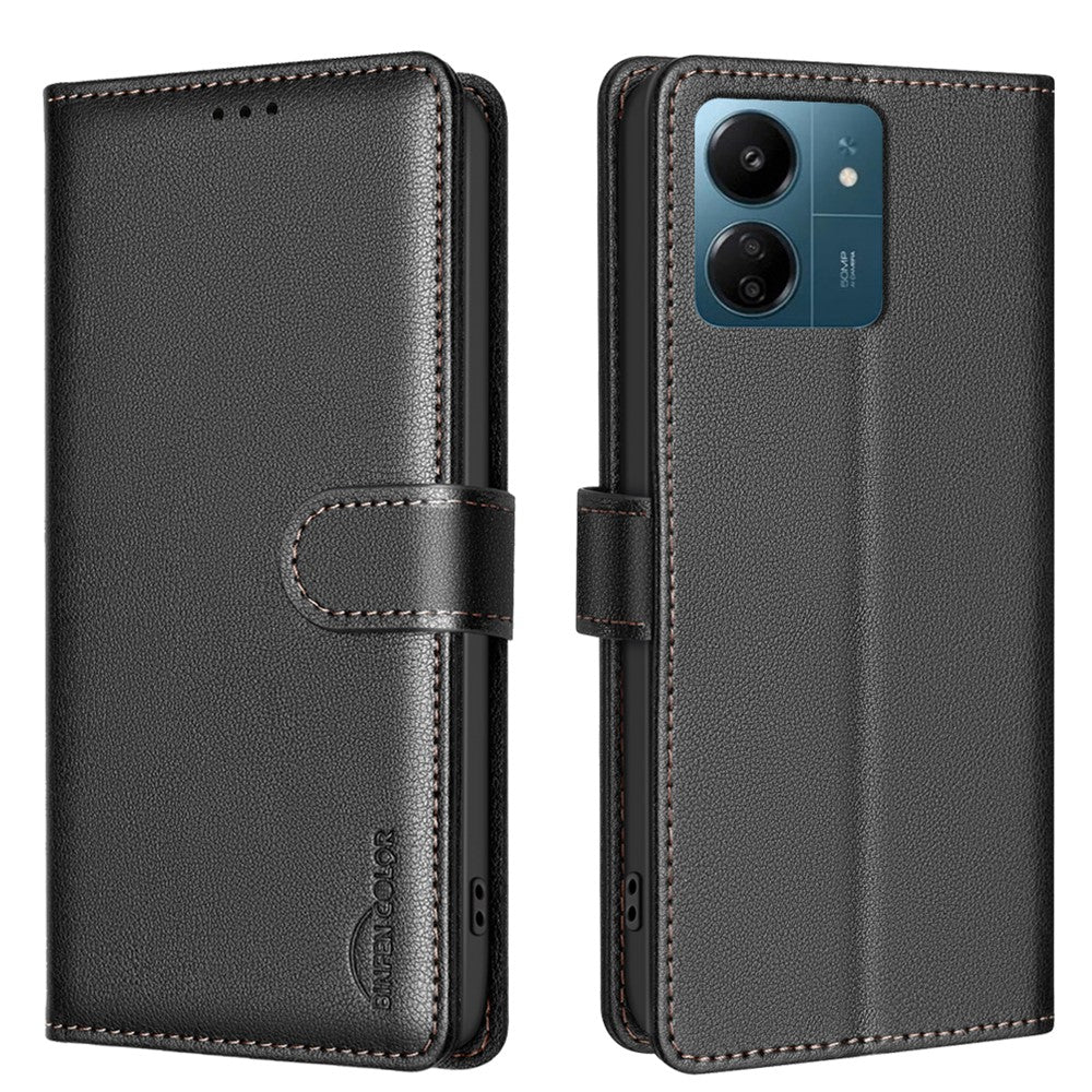 BINFEN COLOR BF32 Läderfodral för Xiaomi Redmi 13C 4G / 5G / 13R 5G / Poco M6 5G / Poco C65 4G