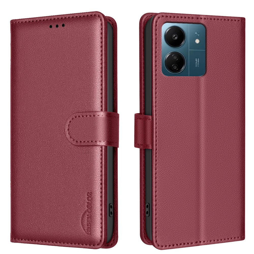 BINFEN COLOR BF32 Läderfodral för Xiaomi Redmi 13C 4G / 5G / 13R 5G / Poco M6 5G / Poco C65 4G