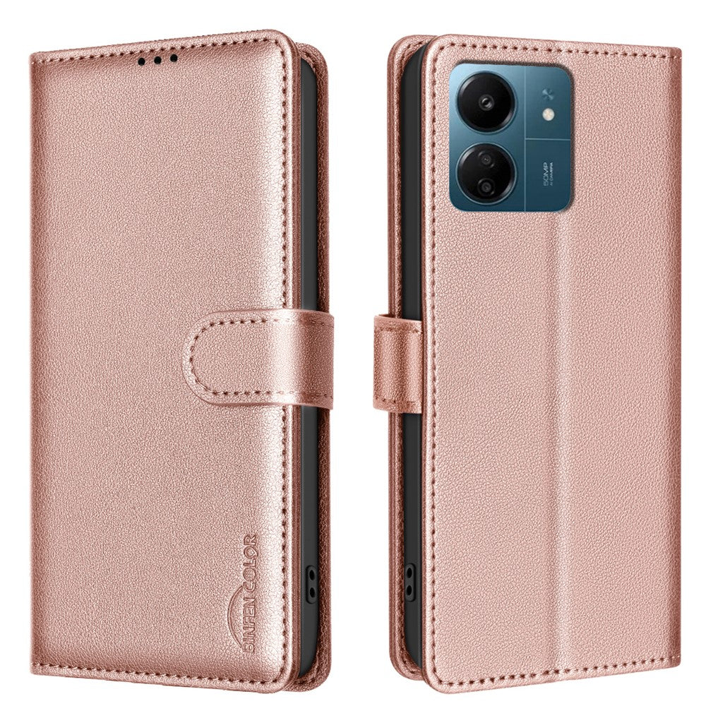 BINFEN COLOR BF32 Läderfodral för Xiaomi Redmi 13C 4G / 5G / 13R 5G / Poco M6 5G / Poco C65 4G