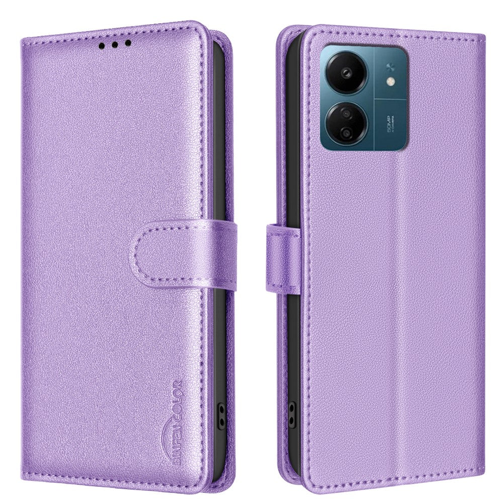 BINFEN COLOR BF32 Läderfodral för Xiaomi Redmi 13C 4G / 5G / 13R 5G / Poco M6 5G / Poco C65 4G