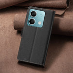 BINFEN COLOR BF32 For Xiaomi Redmi Note 13 4G Leather Phone Case Litchi Texture RFID Blocking Phone Cover