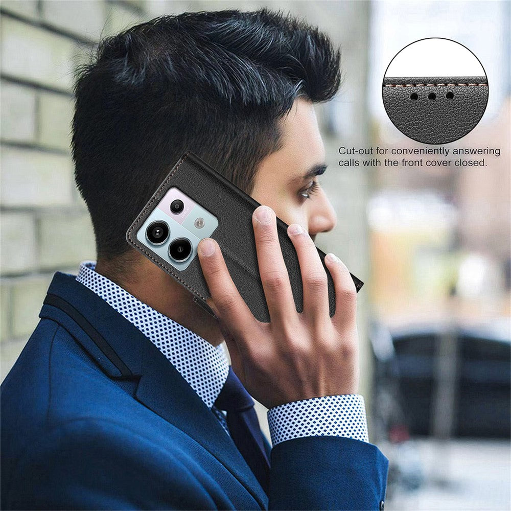 BINFEN COLOR BF32 For Xiaomi Redmi Note 13 Pro 4G Phone Case Litchi Texture RFID Blocking Leather Phone Cover