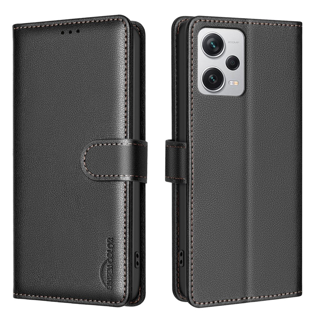 BINFEN COLOR BF32 For Xiaomi Redmi Note 12 Pro 5G / Note 12 Pro Speed 5G / Poco X5 Pro 5G PU Leather Phone Stand Cover