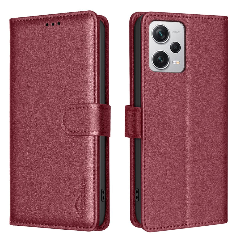 BINFEN COLOR BF32 For Xiaomi Redmi Note 12 Pro 5G / Note 12 Pro Speed 5G / Poco X5 Pro 5G PU Leather Phone Stand Cover