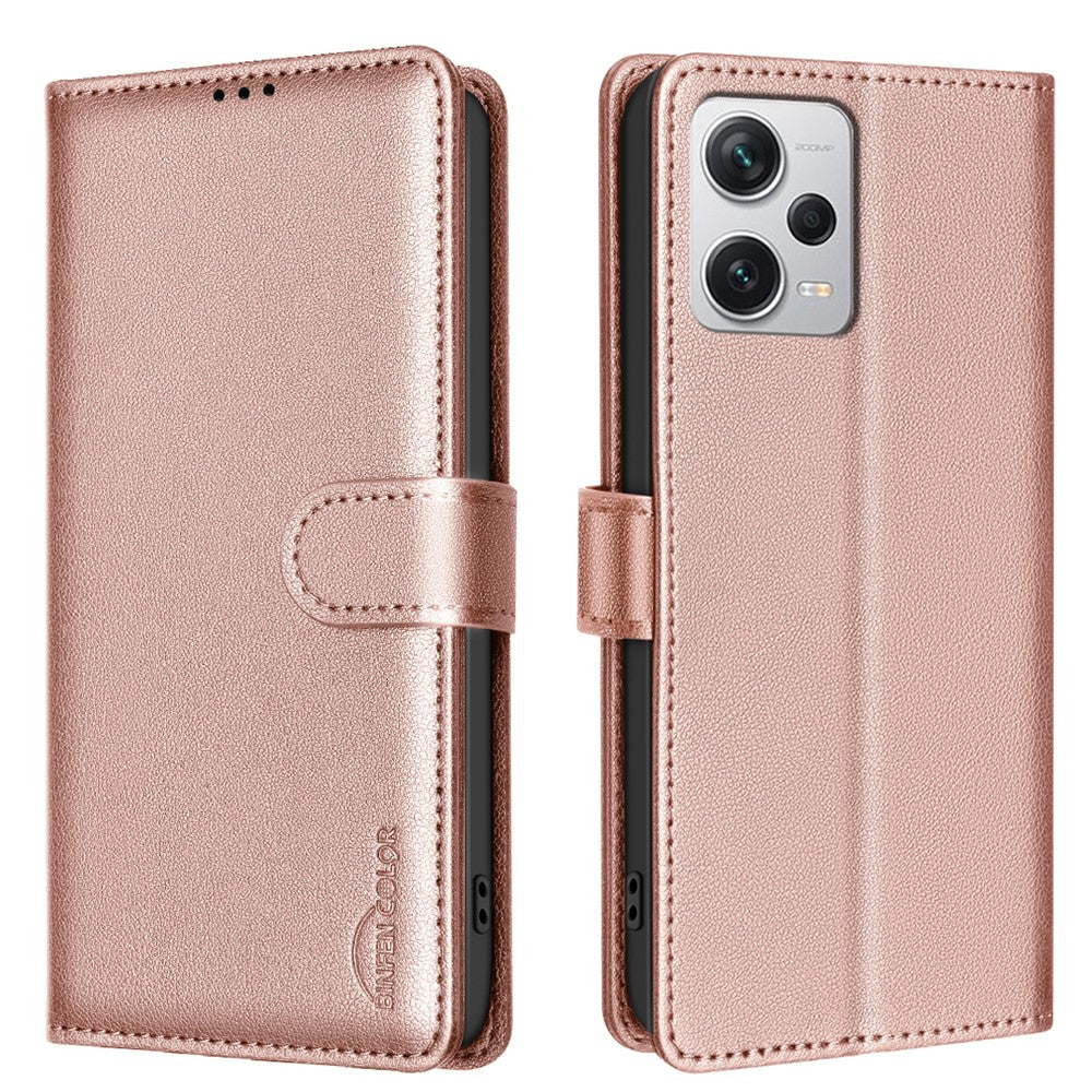 BINFEN COLOR BF32 For Xiaomi Redmi Note 12 Pro 5G / Note 12 Pro Speed 5G / Poco X5 Pro 5G PU Leather Phone Stand Cover