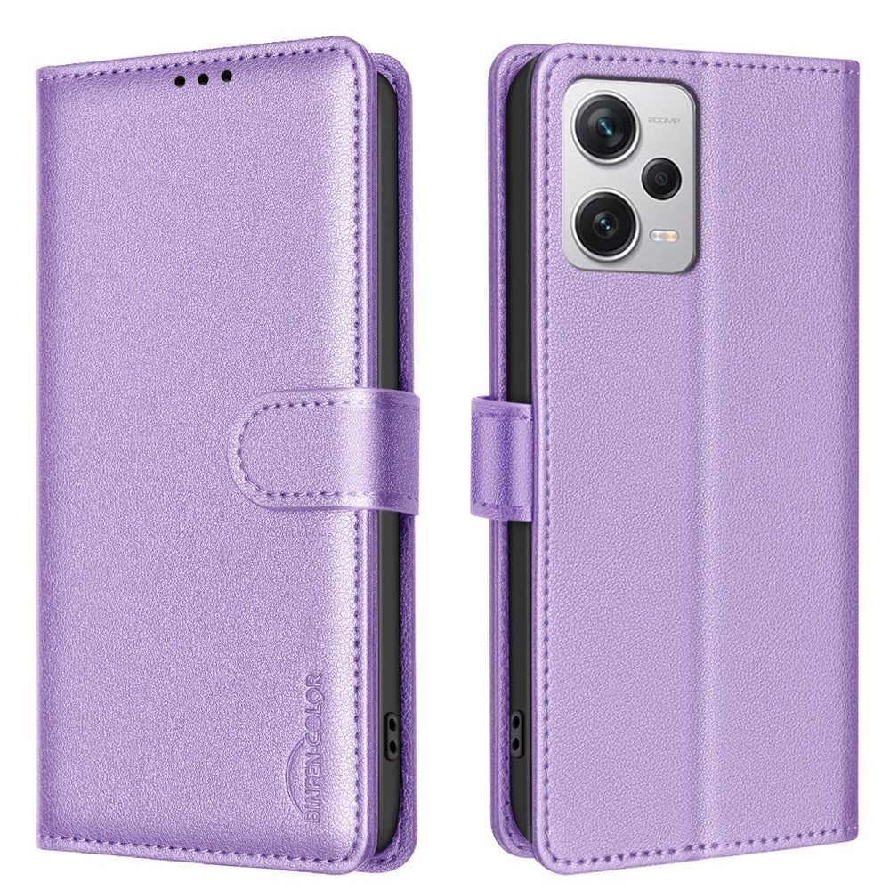 BINFEN COLOR BF32 For Xiaomi Redmi Note 12 Pro 5G / Note 12 Pro Speed 5G / Poco X5 Pro 5G PU Leather Phone Stand Cover