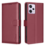 BINFEN COLOR BF32 För Xiaomi Poco X5 Pro 5G / Redmi Note 12 Pro 5G / Note 12 Pro Speed 5G mobilskal Litchi Texture Läderfodral