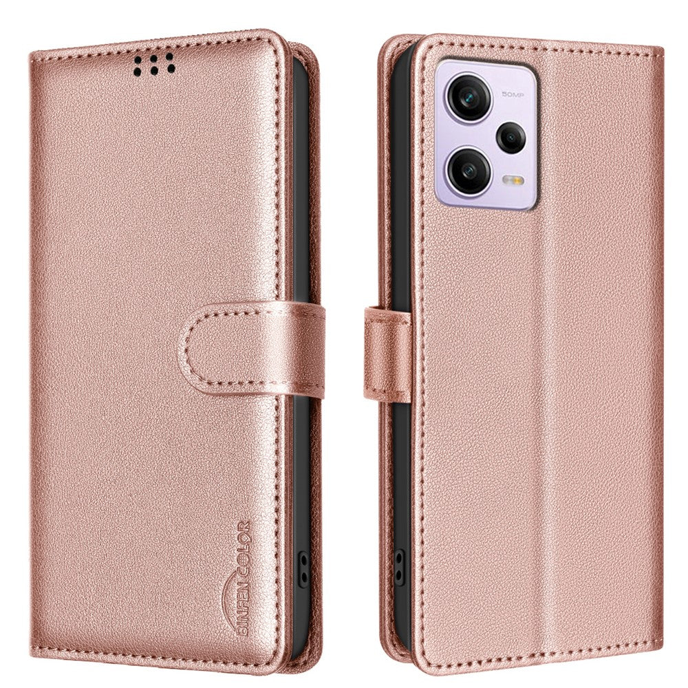 BINFEN COLOR BF32 For Xiaomi Poco X5 Pro 5G / Redmi Note 12 Pro 5G / Note 12 Pro Speed 5G Phone Case Litchi Texture Leather Cover