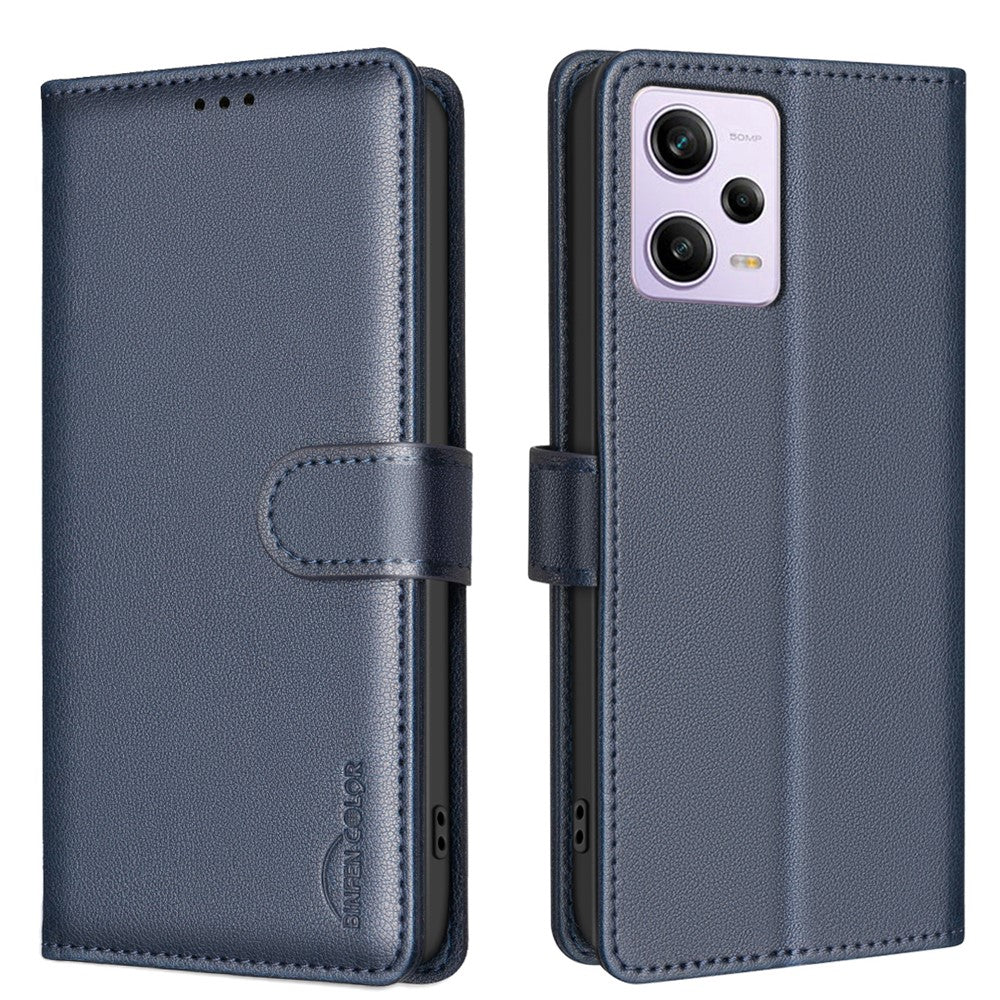 BINFEN COLOR BF32 For Xiaomi Poco X5 Pro 5G / Redmi Note 12 Pro 5G / Note 12 Pro Speed 5G Phone Case Litchi Texture Leather Cover