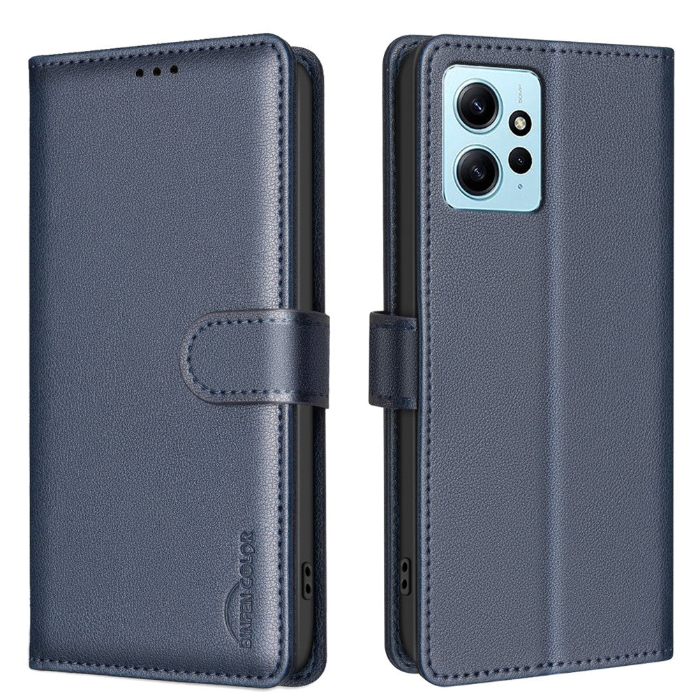 BINFEN COLOR BF32 För Xiaomi Redmi Note 12 4G Mobilskal RFID-blockerande Läderfodral för mobil
