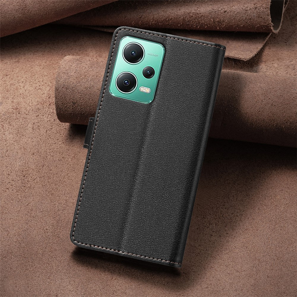 BINFEN COLOR BF32 För Xiaomi Redmi Note 12 5G (Global) / (Kina) / (Indien) / Poco X5 5G Flipfodral i läder, mobilfodral
