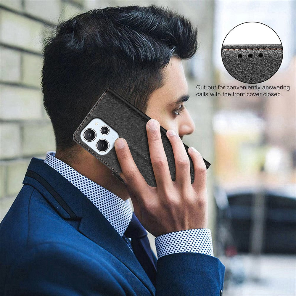BINFEN COLOR BF32 For Xiaomi Redmi 12 4G Case RFID Blocking Leather Flip Stand Phone Cover