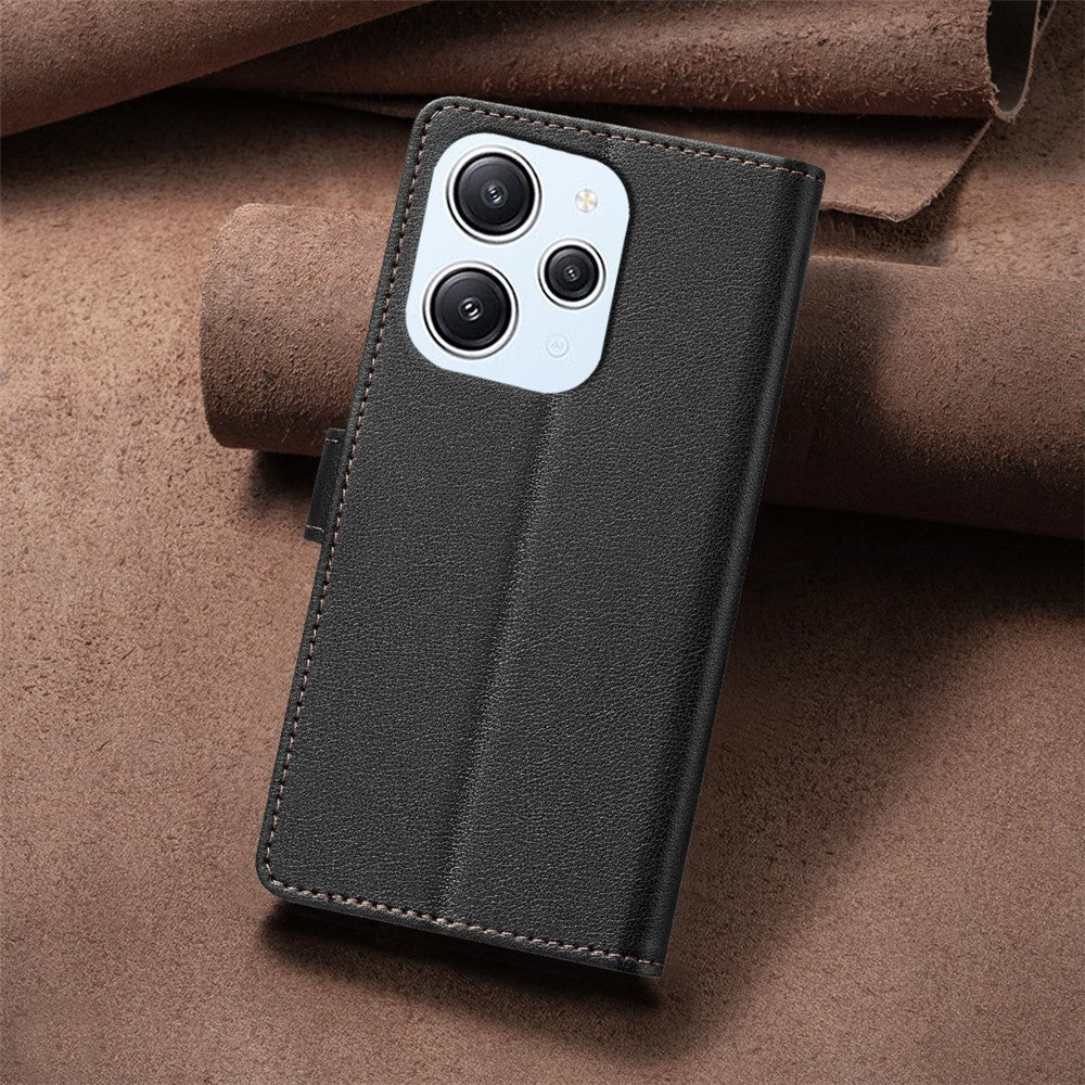 BINFEN COLOR BF32 For Xiaomi Redmi 12 4G Case RFID Blocking Leather Flip Stand Phone Cover