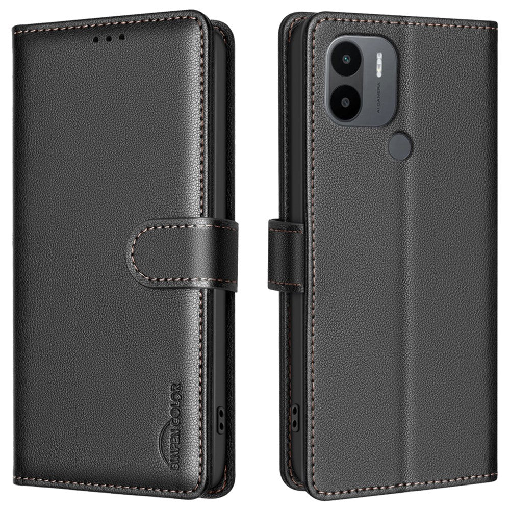 BINFEN COLOR BF32 For Xiaomi Redmi A1 4G / A2 4G / A1+ 4G / A2+ 4G / Poco C50 4G Case Litchi Texture RFID Blocking Leather Phone Cover