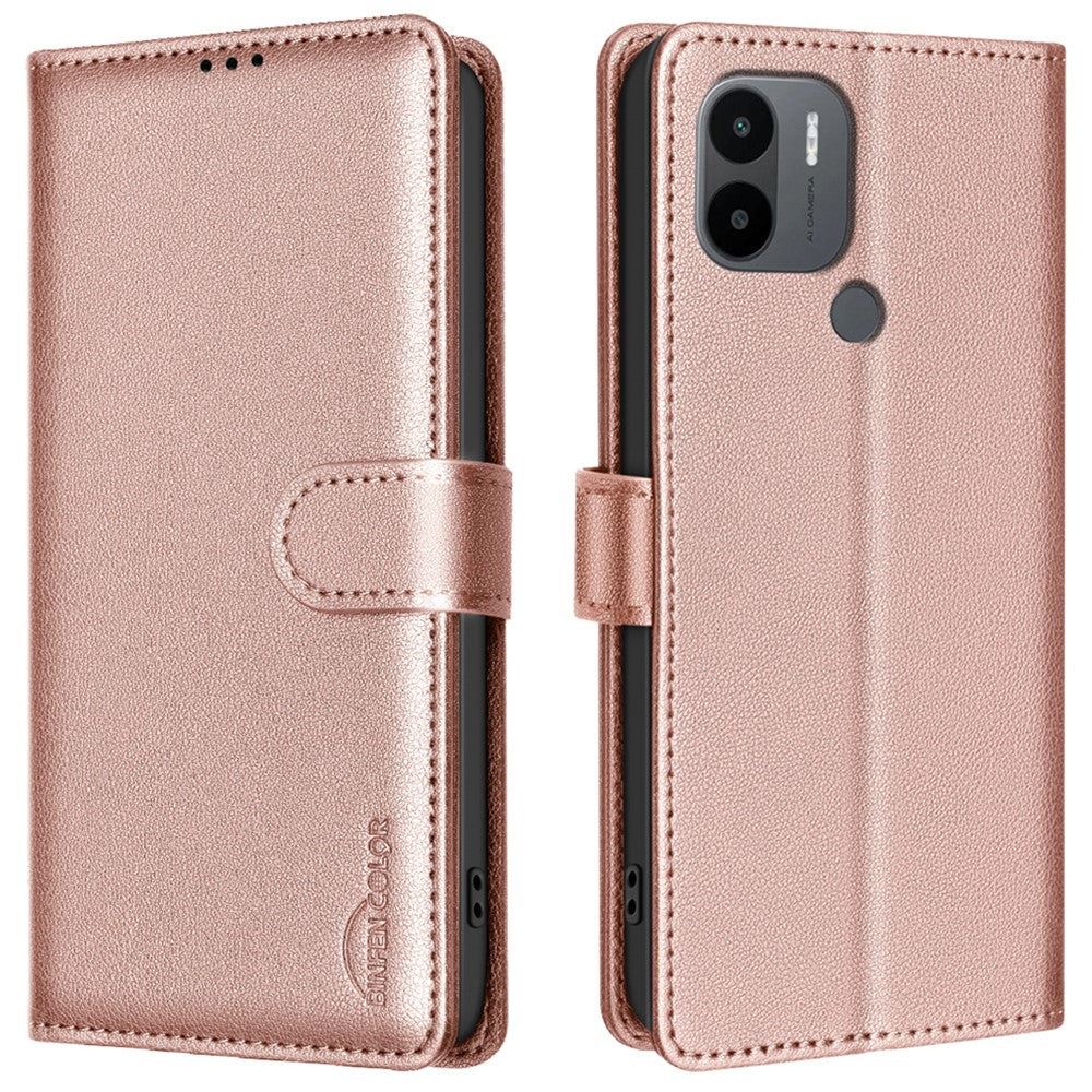 BINFEN COLOR BF32 For Xiaomi Redmi A1 4G / A2 4G / A1+ 4G / A2+ 4G / Poco C50 4G Case Litchi Texture RFID Blocking Leather Phone Cover