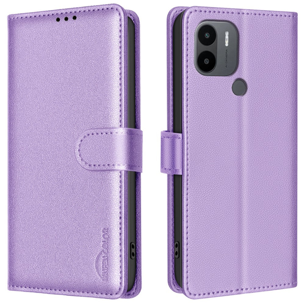 BINFEN COLOR BF32 For Xiaomi Redmi A1 4G / A2 4G / A1+ 4G / A2+ 4G / Poco C50 4G Case Litchi Texture RFID Blocking Leather Phone Cover