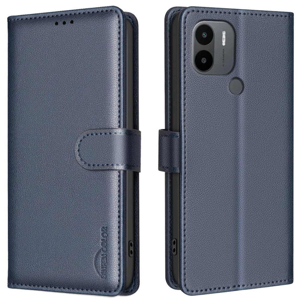 BINFEN COLOR BF32 For Xiaomi Redmi A1 4G / A2 4G / A1+ 4G / A2+ 4G / Poco C50 4G Case Litchi Texture RFID Blocking Leather Phone Cover