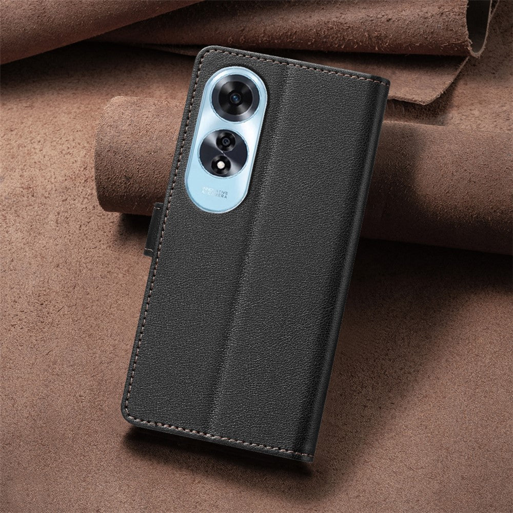 BINFEN COLOR BF32 For Oppo A60 4G Phone Case Litchi Texture RFID Blocking Leather Phone Cover