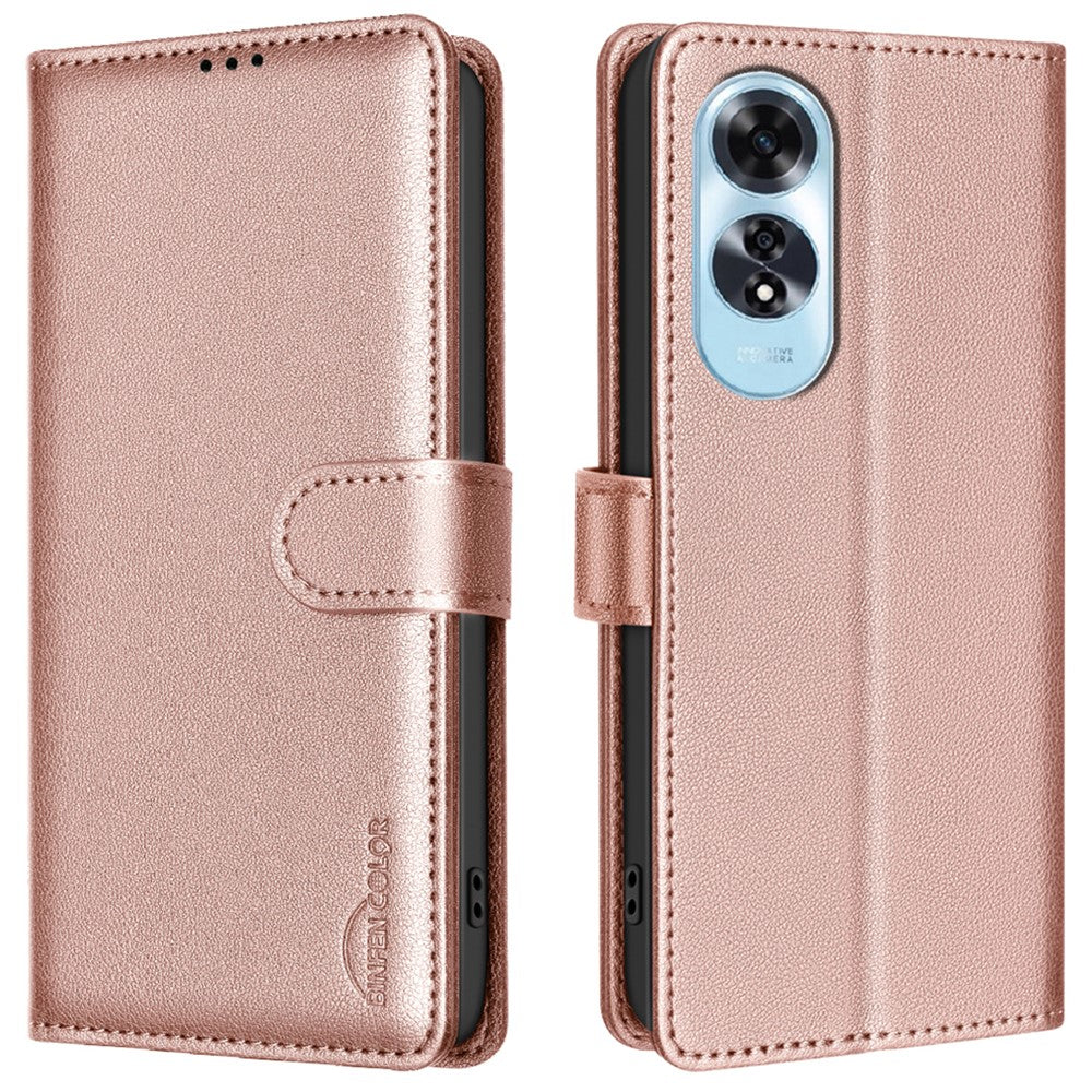 BINFEN COLOR BF32 For Oppo A60 4G Phone Case Litchi Texture RFID Blocking Leather Phone Cover